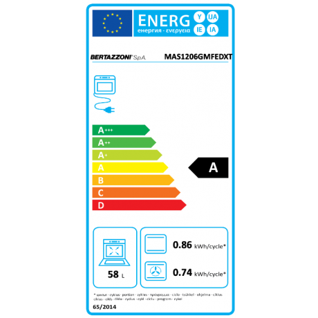 BERTAZZONI MAS126G2EXT Κουζίνα Ηλεκτική με Εστίες Αερίου και grill Teppanyaki 120cm Inox